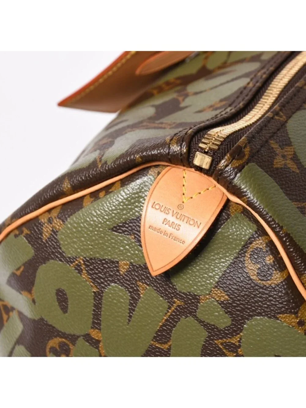 Louis Vuitton Monogram Graffiti Keepall 50 Brown Khaki Gold